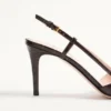 Pantofi cu baretă în spate Vlogo Signature din piele de vițel imprimată, cu toc de 80 mm