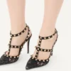 Pantofi cu barete Rockstud Lace 100 mm