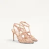 Pantofi cu barete Rockstud Lace 100 mm
