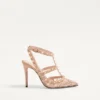 Pantofi cu barete Rockstud Lace 100 mm