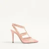 Pantofi cu barete Rockstud Lace 100 mm