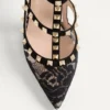 Pantofi cu barete Rockstud Lace 100 mm