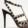 Pantofi cu barete Rockstud Lace 100 mm