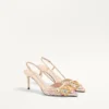 Pantofi cu decolteu și talpă înaltă VLogo Signature cu broderie Rhombelle 80 mm Pantofi cu decolteu și talpă înaltă VLogo Signature cu broderie Rhombelle 80 mm