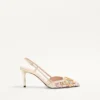 Pantofi cu decolteu și talpă înaltă VLogo Signature cu broderie Rhombelle 80 mm Pantofi cu decolteu și talpă înaltă VLogo Signature cu broderie Rhombelle 80 mm