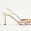 Pantofi cu decolteu și talpă înaltă VLogo Signature cu broderie Rhombelle 80 mm Pantofi cu decolteu și talpă înaltă VLogo Signature cu broderie Rhombelle 80 mm