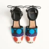 Pantofi cu talpă înaltă La Cruisette din pânză cu model Optical Pois, 75 mm Pantofi cu talpă înaltă La Cruisette din pânză cu model Optical Pois, 75 mm