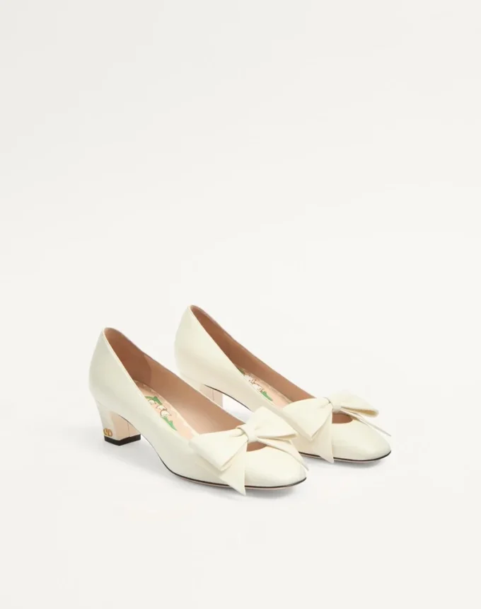 Pantofi cu toc Bowow din piele de capră 45 mm