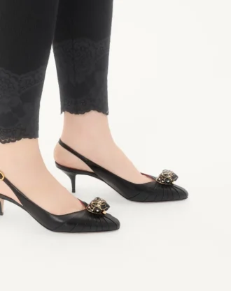Pantofi cu toc din piele de capră Panthea 55 mm Pantofi cu toc din piele de capră Panthea 55 mm