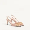 Pantofi cu toc din piele de vițel cu logo Vlogo Signature și bijuterie 80 mm Pantofi cu toc din piele de vițel cu logo Vlogo Signature și bijuterie 80 mm