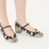 Pantofi cu toc Mary-Jane Nellcôte din țesătură jacquard florală Papier, 30 mm Pantofi cu toc Mary-Jane Nellcôte din țesătură jacquard florală Papier, 30 mm