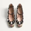 Pantofi cu toc Mary-Jane Nellcôte din țesătură jacquard florală Papier, 30 mm Pantofi cu toc Mary-Jane Nellcôte din țesătură jacquard florală Papier, 30 mm