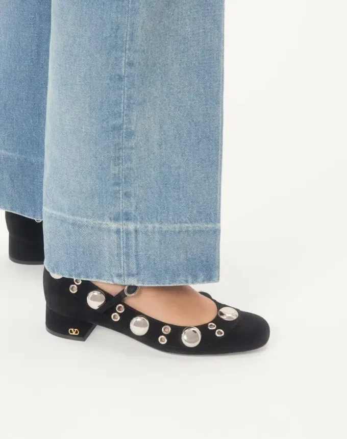 Pantofi cu toc Mary Jane Nellcôte din piele crustată 30 mm Pantofi cu toc Mary Jane Nellcôte din piele crustată 30 mm