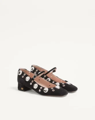 Pantofi cu toc Mary Jane Nellcôte din piele crustată 30 mm