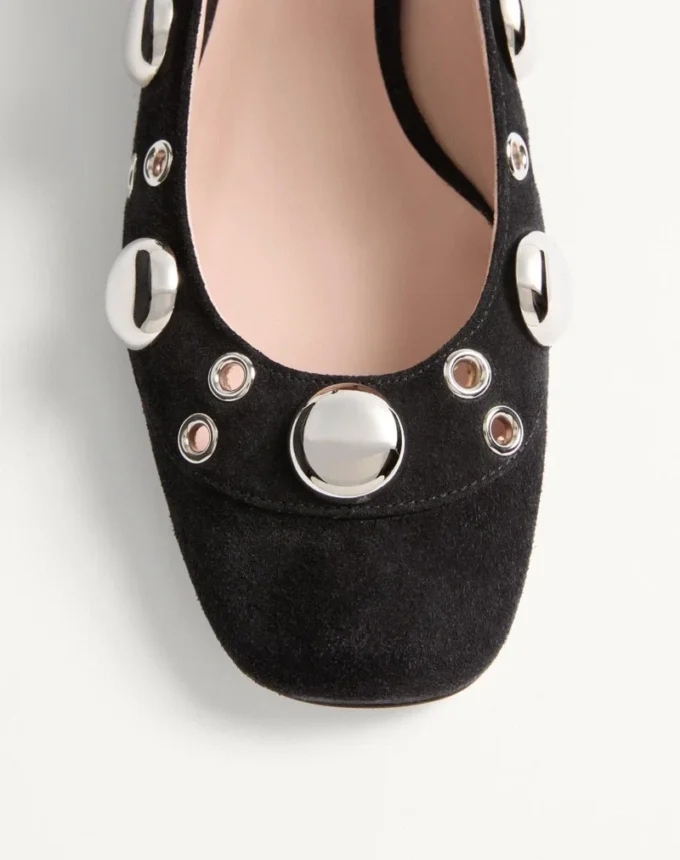 Pantofi cu toc Mary Jane Nellcôte din piele crustată 30 mm Pantofi cu toc Mary Jane Nellcôte din piele crustată 30 mm