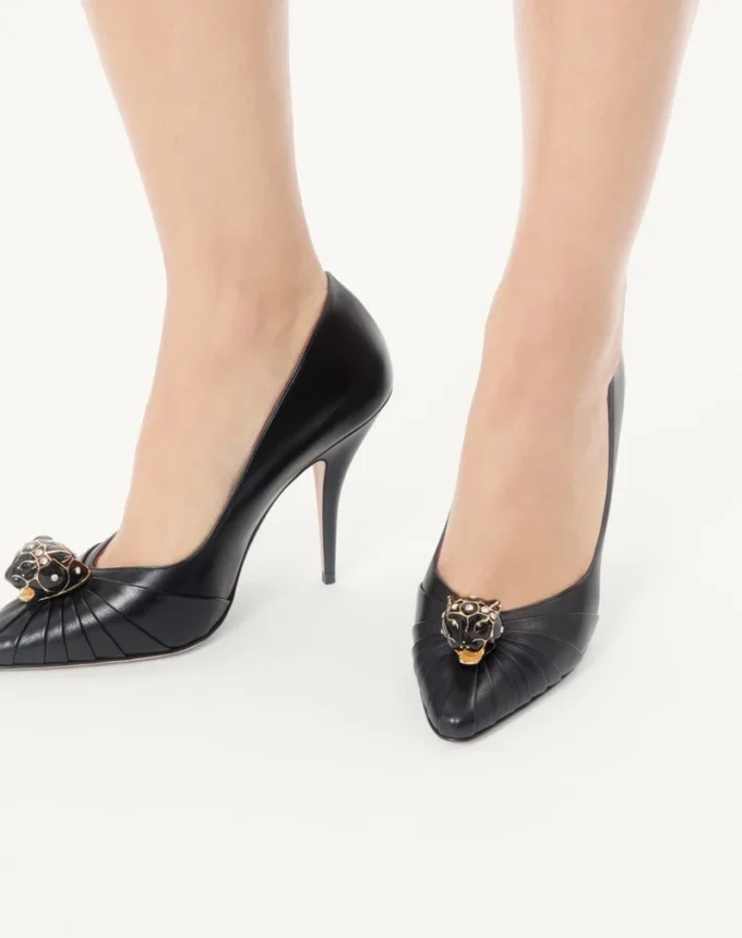 Pantofi cu toc Panthea din piele de capră 105 mm Pantofi cu toc Panthea din piele de capră 105 mm