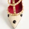 Pantofi cu toc Rockstud cu broderie Plus de Pois 100 mm Pantofi cu toc Rockstud cu broderie Plus de Pois 100 mm