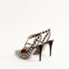 Pantofi cu toc Rockstud din țesătură Pied-De-Poule 100 mm