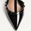Pantofi cu toc Rockstud din piele lăcuită, cu curele și ținte asortate, 65 mm