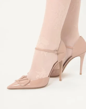 Pantofi cu toc Vlogo Signature D’Orsay din piele lăcuită 100 mm