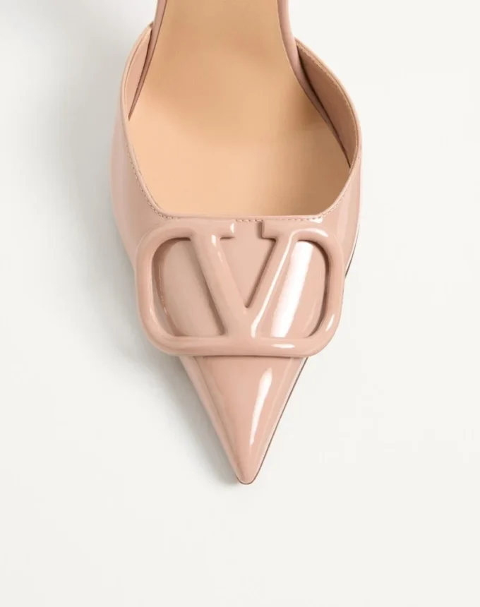 Pantofi cu toc Vlogo Signature D’Orsay din piele lăcuită 100 mm