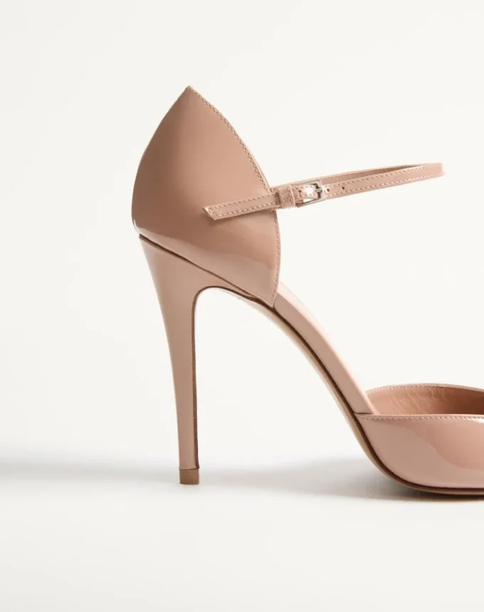 Pantofi cu toc Vlogo Signature D’Orsay din piele lăcuită 100 mm