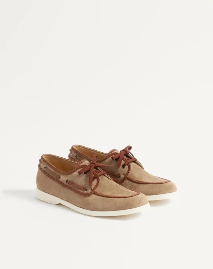 Pantofi de barcă din piele crustă și nappa Palm Avenue
