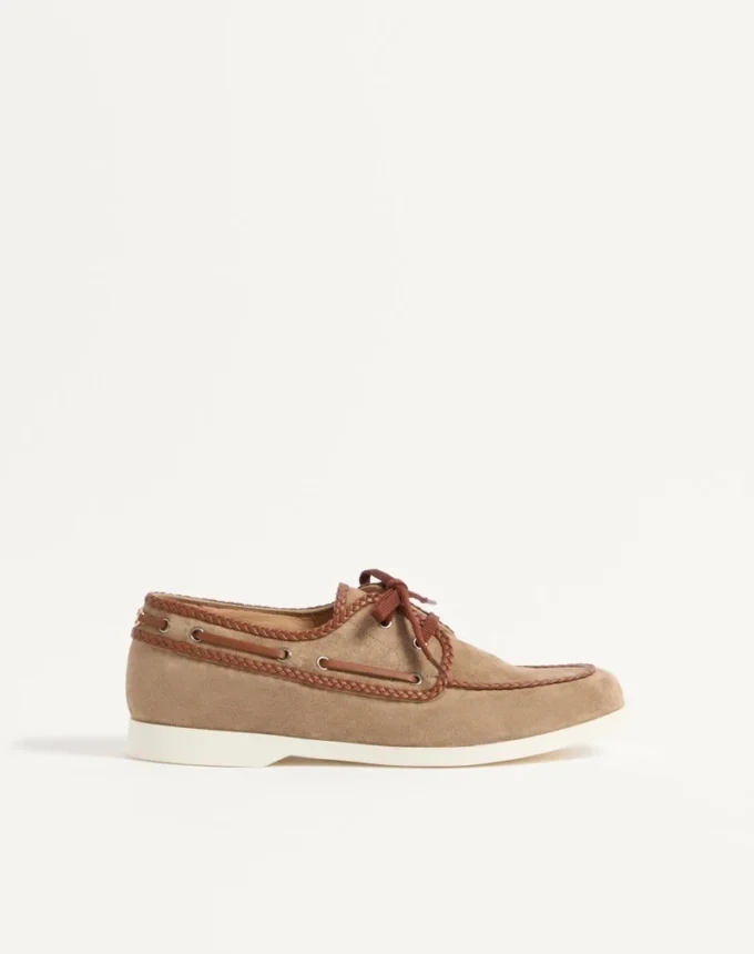 Pantofi de barcă din piele crustă și nappa Palm Avenue