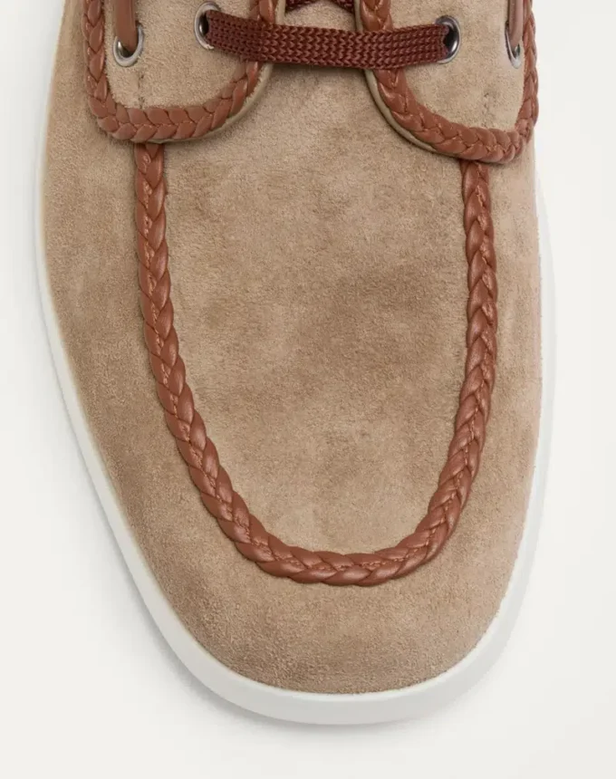 Pantofi de barcă din piele crustă și nappa Palm Avenue