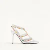 Pantofi decolete Rockstud din piele nappa laminată cu cabochon și cristale 100 mm Pantofi decolete Rockstud din piele nappa laminată cu cabochon și cristale 100 mm