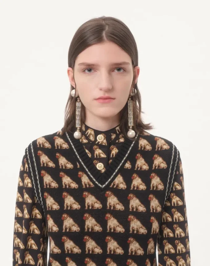 Petit Charles Gilet din lână jacquard Petit Charles Gilet din lână jacquard