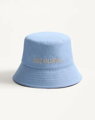 Pălărie Chez Valentino din denim cu broderie