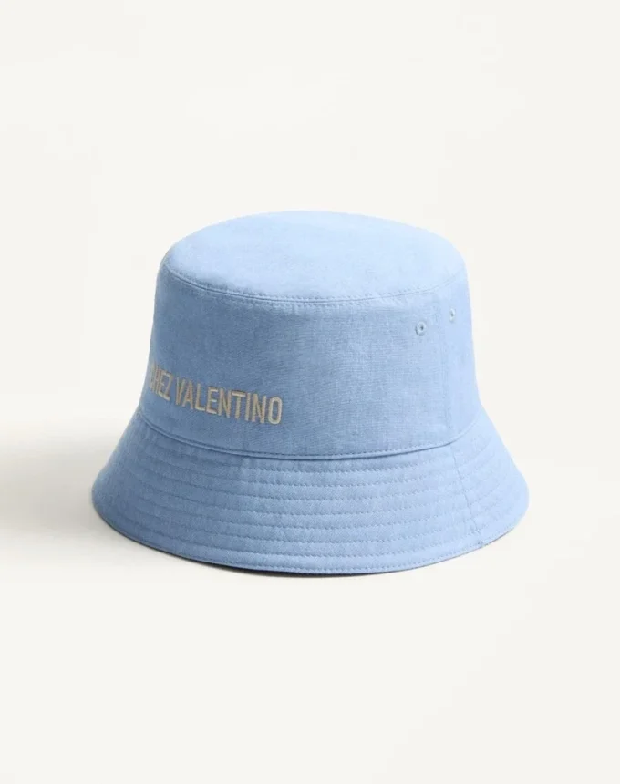 Pălărie Chez Valentino din denim cu broderie