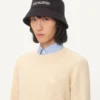 Pălărie din bumbac Chez Valentino cu broderie