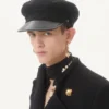 Pălărie din lână VLogo Signature cu vizieră din piele Pălărie din lână VLogo Signature cu vizieră din piele