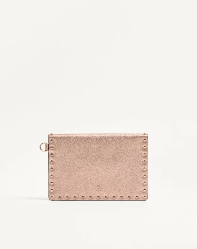 Pochetă Rockstud din piele de vițel granulată laminată Pochetă Rockstud din piele de vițel granulată laminată