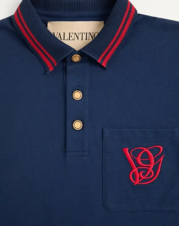 Polo din bumbac piqué cu broderie VG Polo din bumbac piqué cu broderie VG