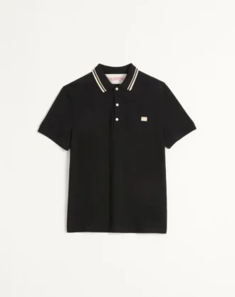 Polo din bumbac piqué cu patch Vlogo