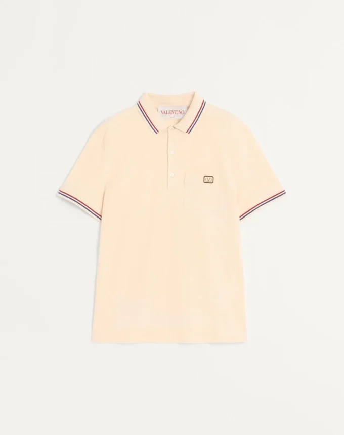 Polo din bumbac piqué cu patch Vlogo