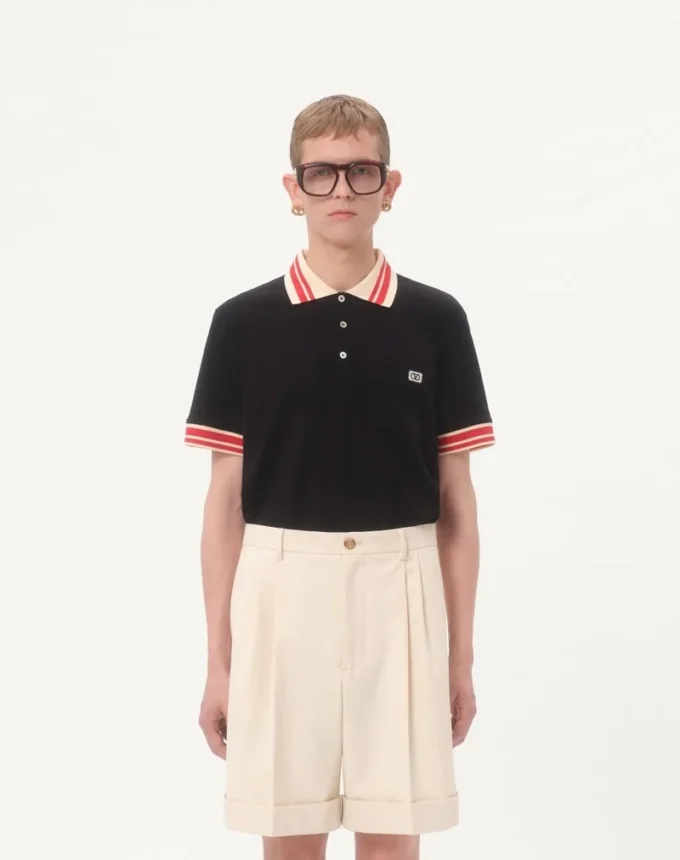 Polo din bumbac piqué cu patch Vlogo