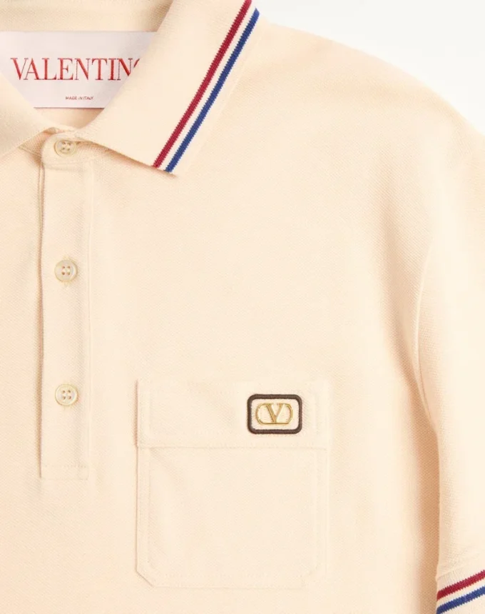 Polo din bumbac piqué cu patch Vlogo