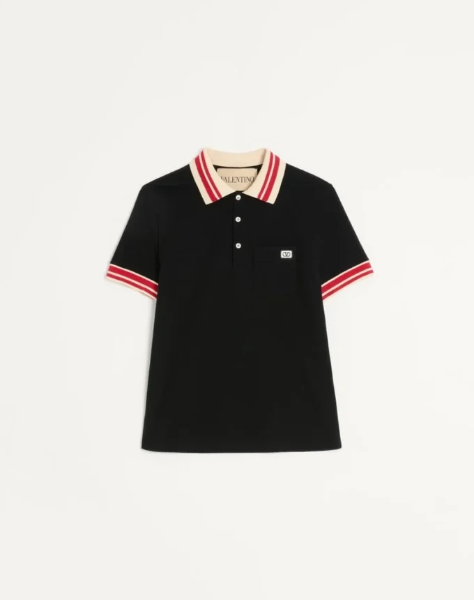 Polo din bumbac piqué cu patch Vlogo