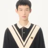 Polo din bumbac Valentino cu V încrustat și patch brodat cu panteră