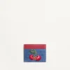 Portcard din denim cu logo și broderie Cherryfic Portcard din denim cu logo și broderie Cherryfic