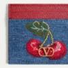 Portcard din denim cu logo și broderie Cherryfic Portcard din denim cu logo și broderie Cherryfic