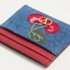 Portcard din denim cu logo și broderie Cherryfic Portcard din denim cu logo și broderie Cherryfic