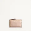 Portcard Rockstud din piele de vițel laminată cu fermoar Portcard Rockstud din piele de vițel laminată cu fermoar