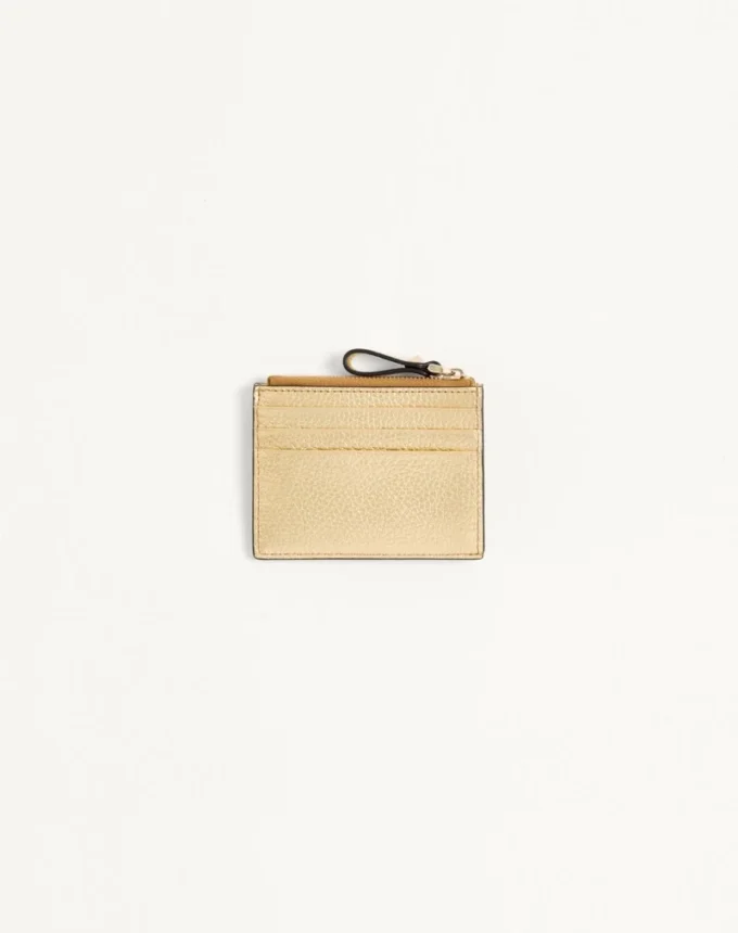 Portcard Rockstud din piele de vițel laminată cu fermoar Portcard Rockstud din piele de vițel laminată cu fermoar