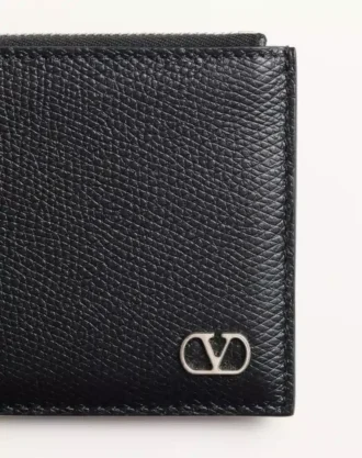 Portcard Vlogo Signature din piele de vițel granată