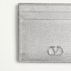 Portcard VLogo Signature din piele de vițel laminată cu textură granulată